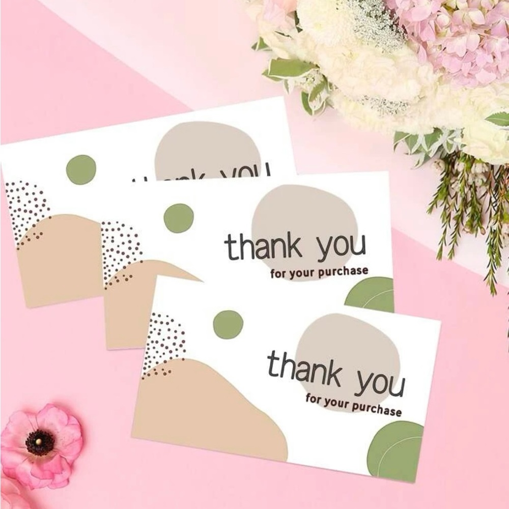 ๐ Geometric Thank You Insert Cards Pack of 50 - Picture 4 of 5